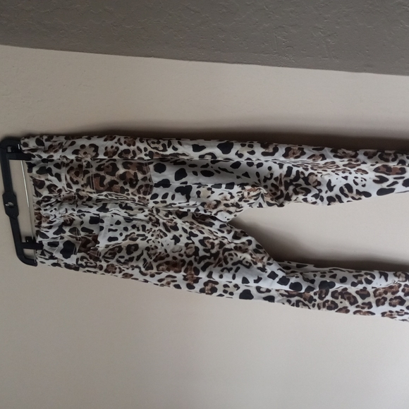 Venti6 Leopard Animal Print Drawstring Elastic Waist Pants Size Medium Large - Picture 3 of 8